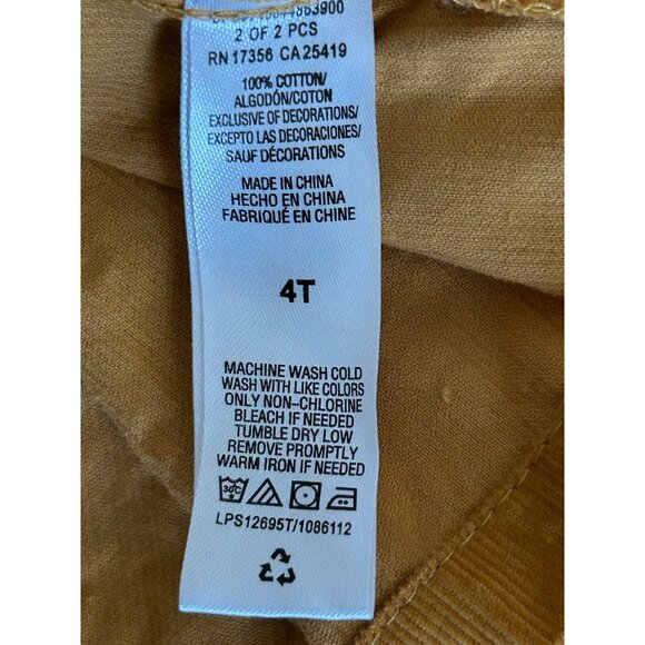 Toddler Corduroy Bunny Pinafore Dress With Pockets Size 4T - Picture 7 of 7